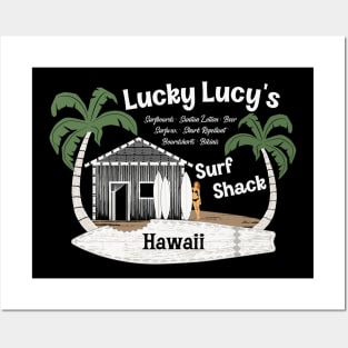 Lucky Lucy's Surf Shack Surfer Posters and Art